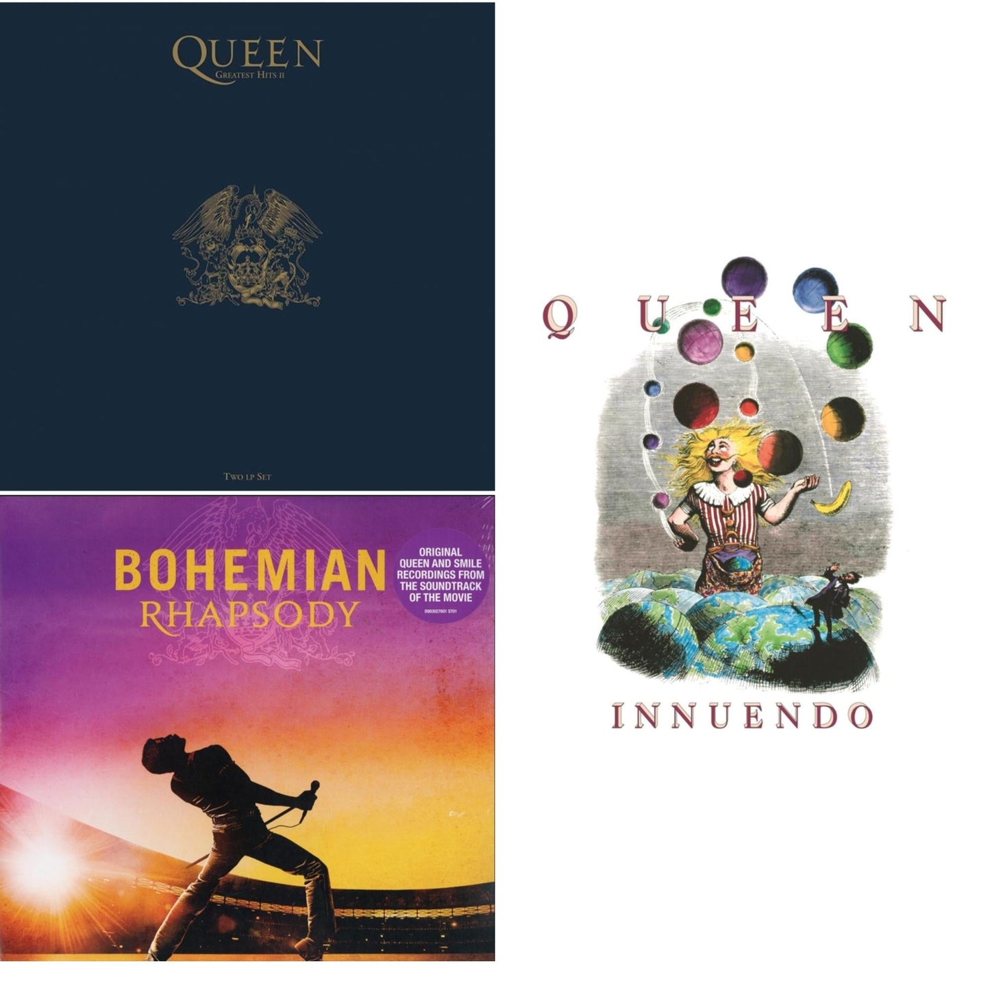 Queen - Greatest Hits 2 (180G/Dl Card) & Bohemian Rhapsody (180G/2LP) & Innuendo (2LP)