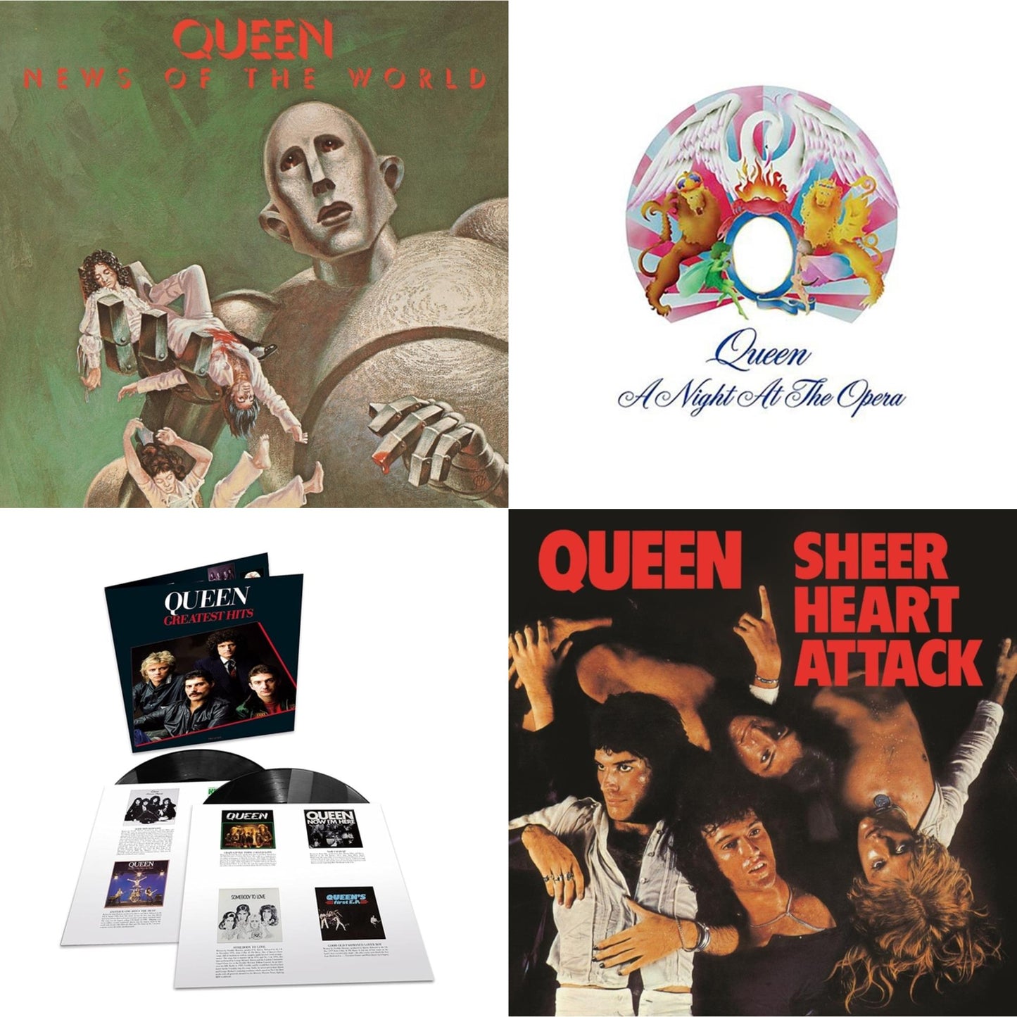 Queen - Greatest Hits 1 (180G/Dl Card/2LP) & News Of The World & Sheer Heart Attack (Half-Speed LP Vinyl) & Night At The Opera