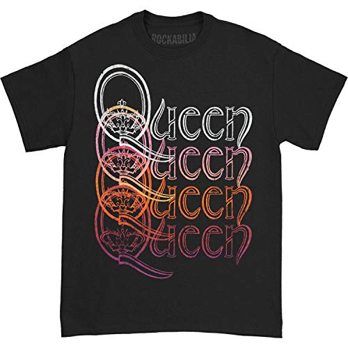 Queen QUEEN REPEAT LOGO BLACK SS TEE LARGE Mens T Shirt Officially Licensed