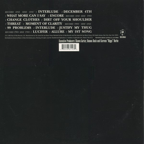 Jay-Z – The Black Album 2x Vinyl LP Record