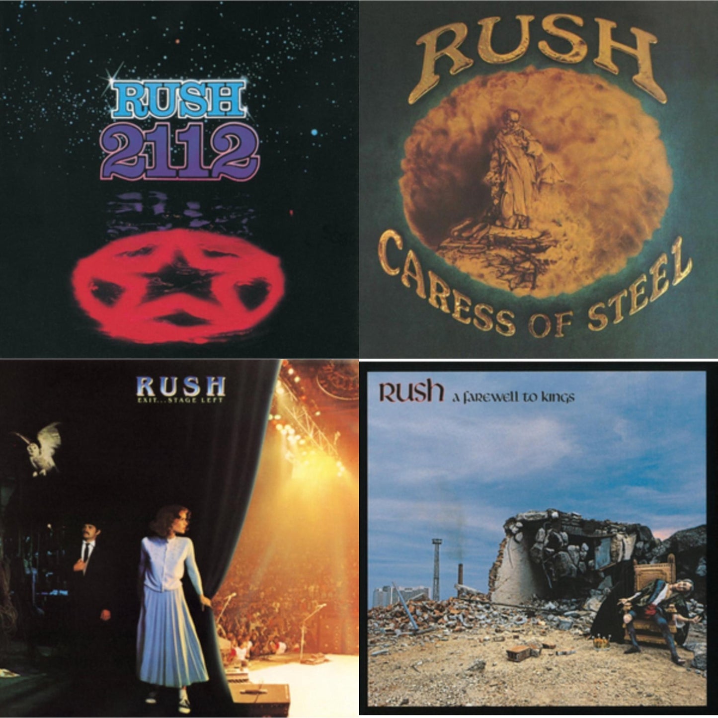 Rush - Caress Of Steel (180G/Dl Card) & 2112 (180G) & Farewell To Kings (180G) & Exit Stage Left (180G) - LP Vinyl Bundle