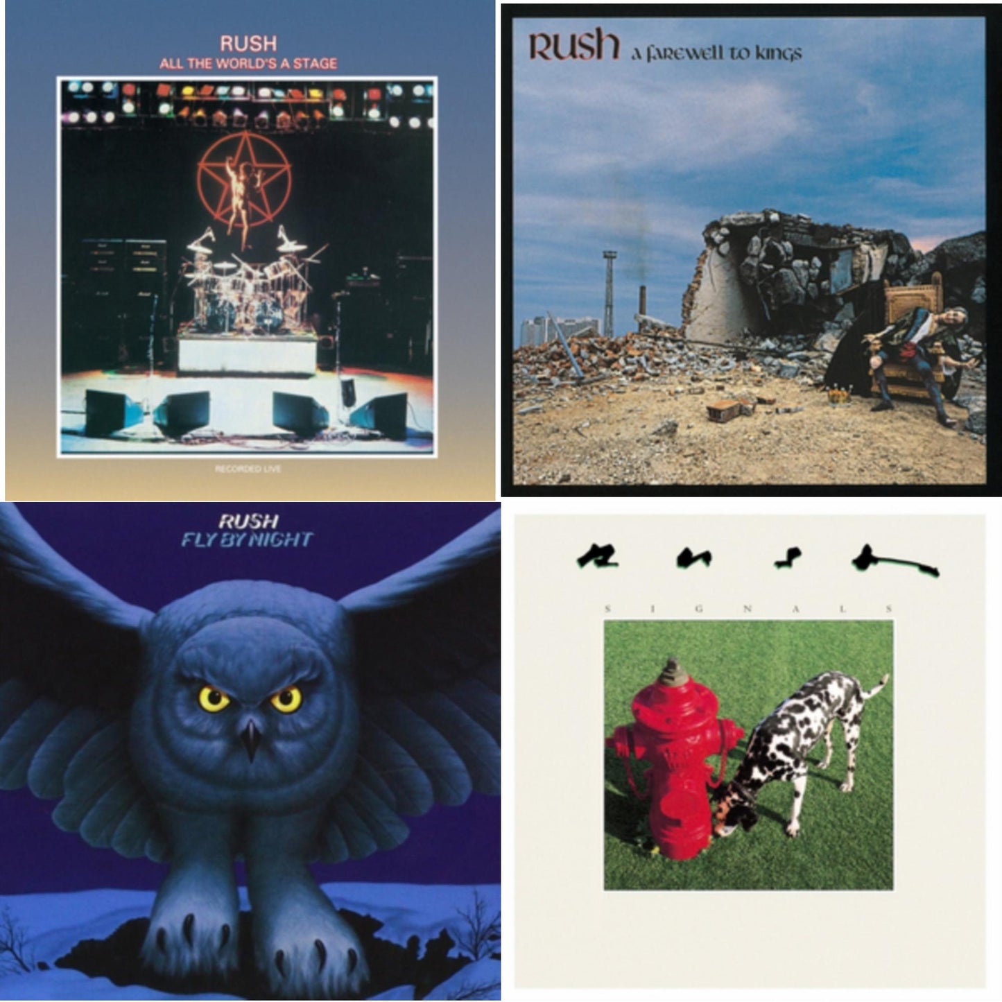 Rush - Fly By Night (180G) & All The World's A Stage (180G) & Farewell To Kings (180G) & Signals (180G) - LP Vinyl Bundle
