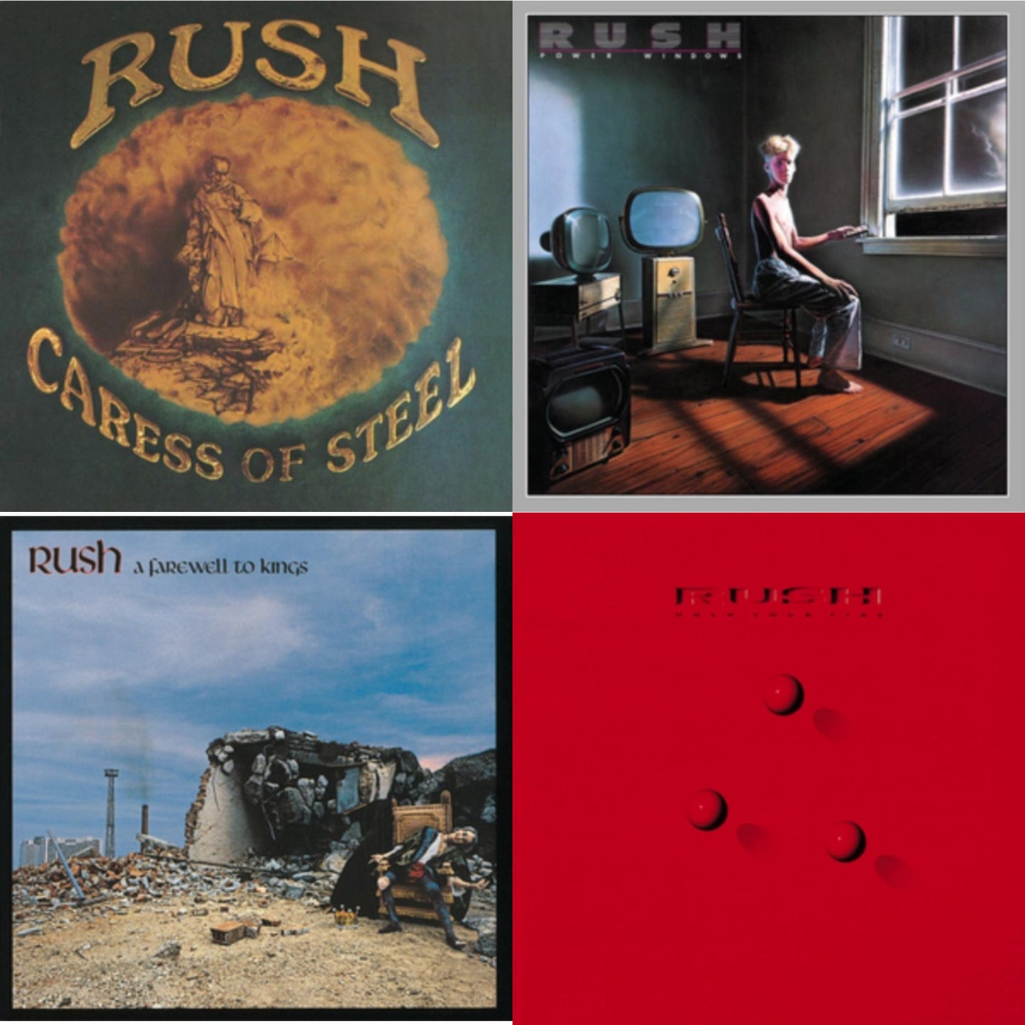 Rush - Caress Of Steel (180G/Dl Card) & Farewell To Kings (180G) & Power Windows (180G) & Hold Your Fire (180G) - LP Vinyl Bundle