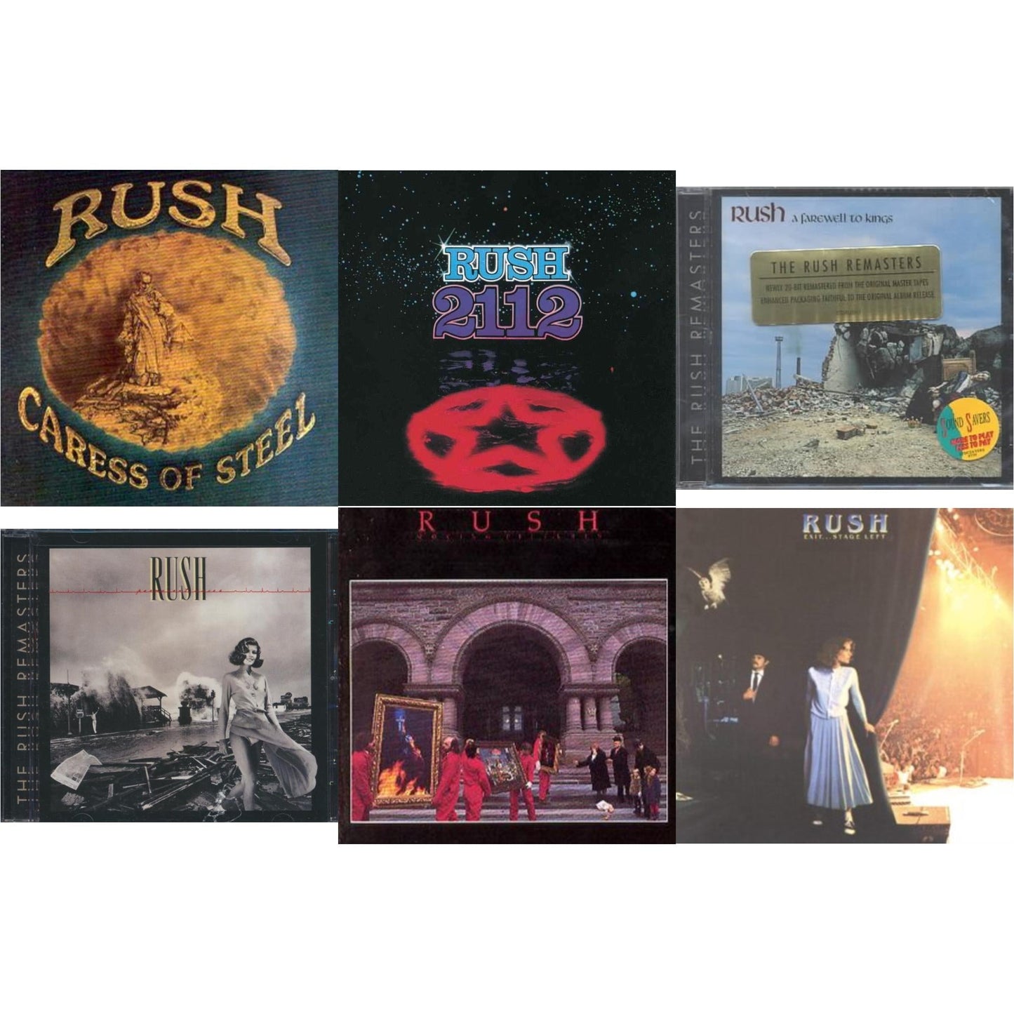 Rush - Caress Of Steel & 2112 & Farewell To Kings & Permanent Waves & Moving Pictures (Remastered) & Exit Stage Left - CD Bundle