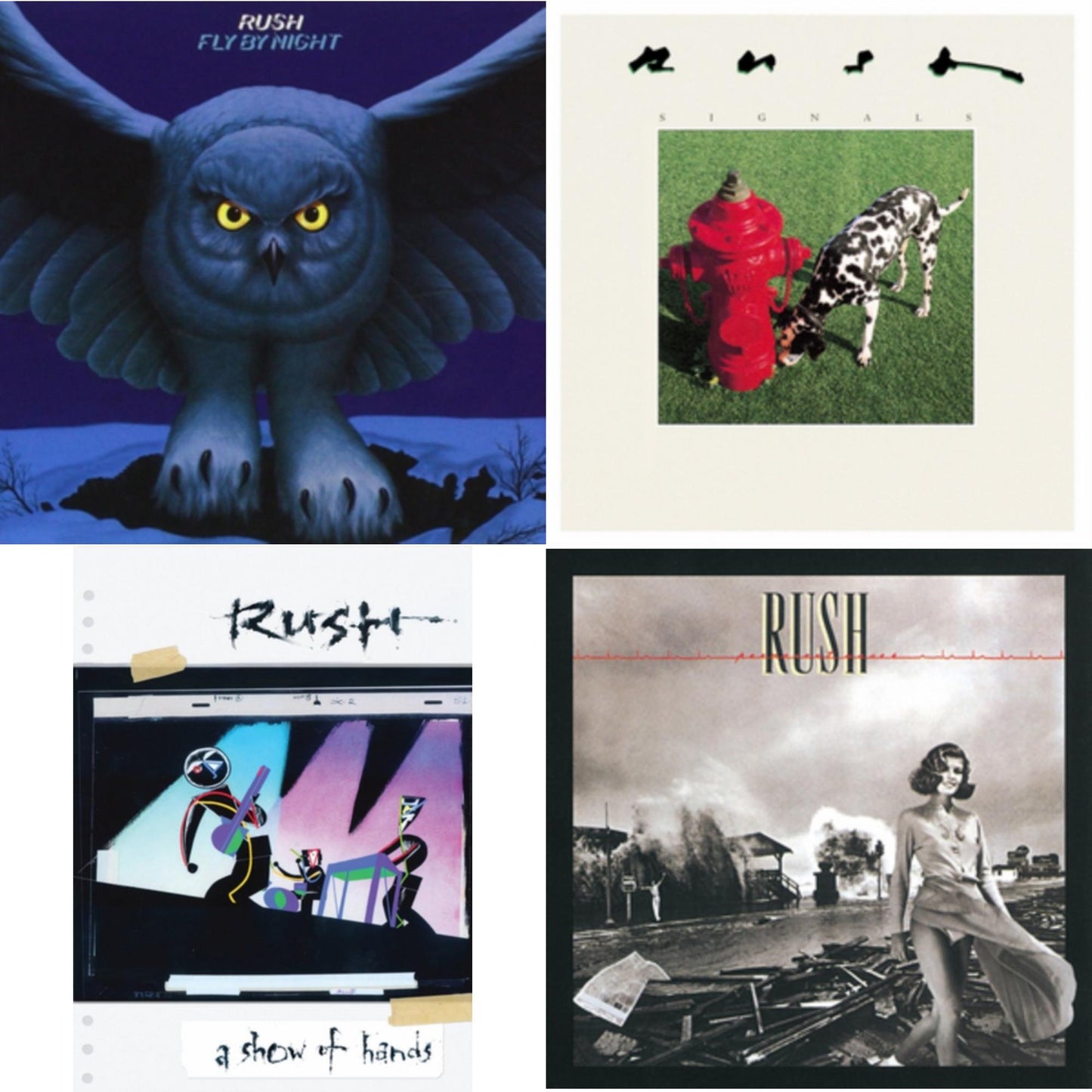 Rush - Fly By Night (180G) & Permanent Waves (180G) & Signals (180G) & Show Of Hands (180G) - LP Vinyl Bundle