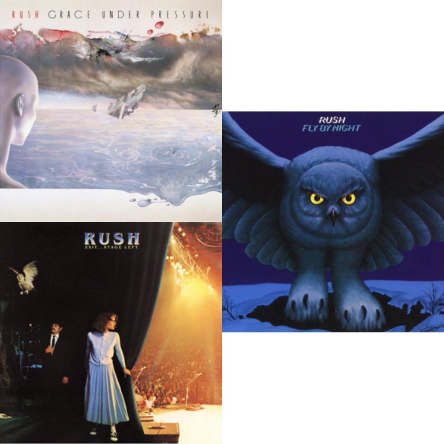 Rush - Fly By Night (180G) & Exit Stage Left (180G) & Grace Under Pressure (180G) - LP Vinyl Bundle
