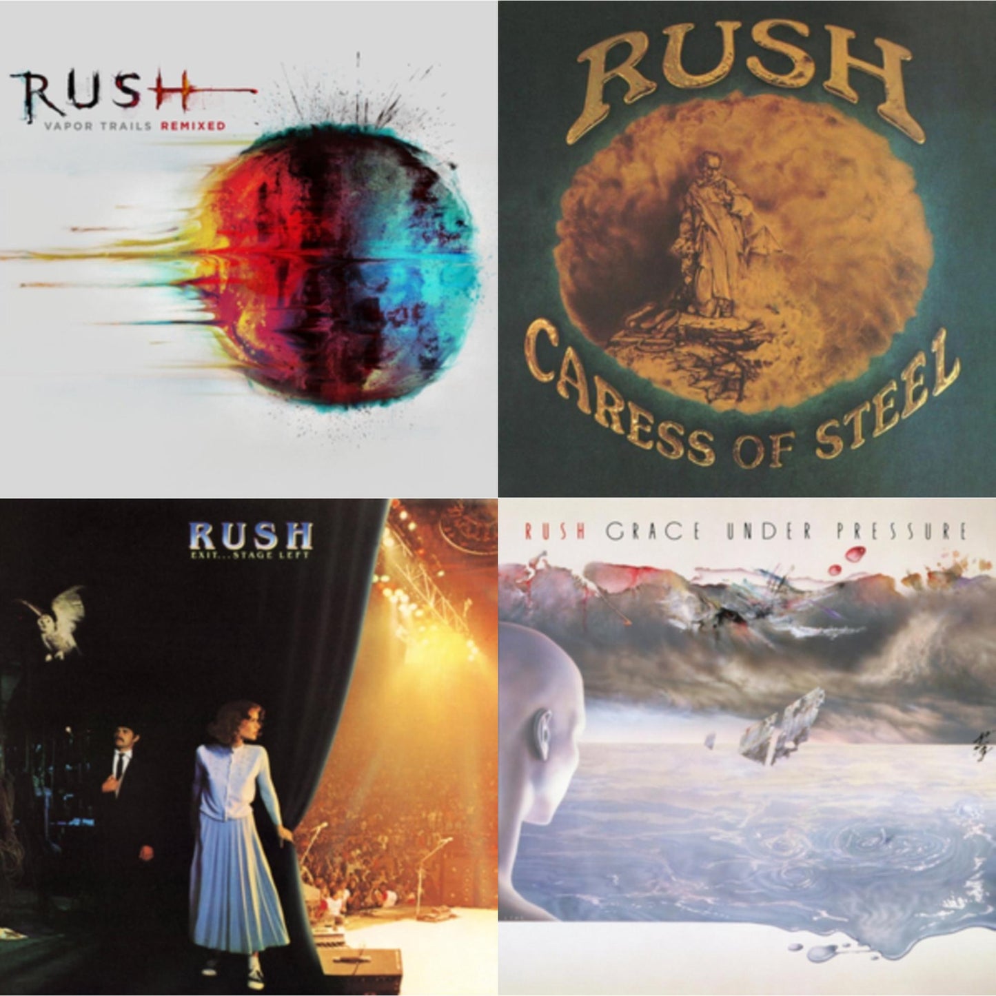 Rush - Vapor Trails (Remixed) & Caress Of Steel (180G/Dl Card) & Exit Stage Left (180G) & Grace Under Pressure (180G) - LP Vinyl Bundle
