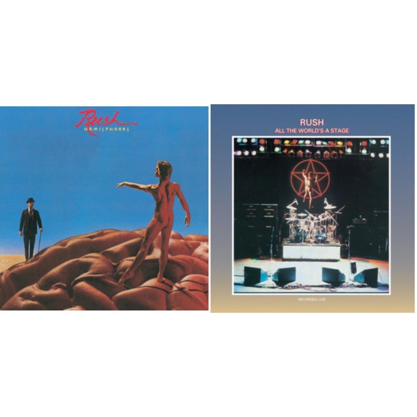 Rush - All The World's A Stage (180G) & Hemispheres (180G) - LP Vinyl Bundle