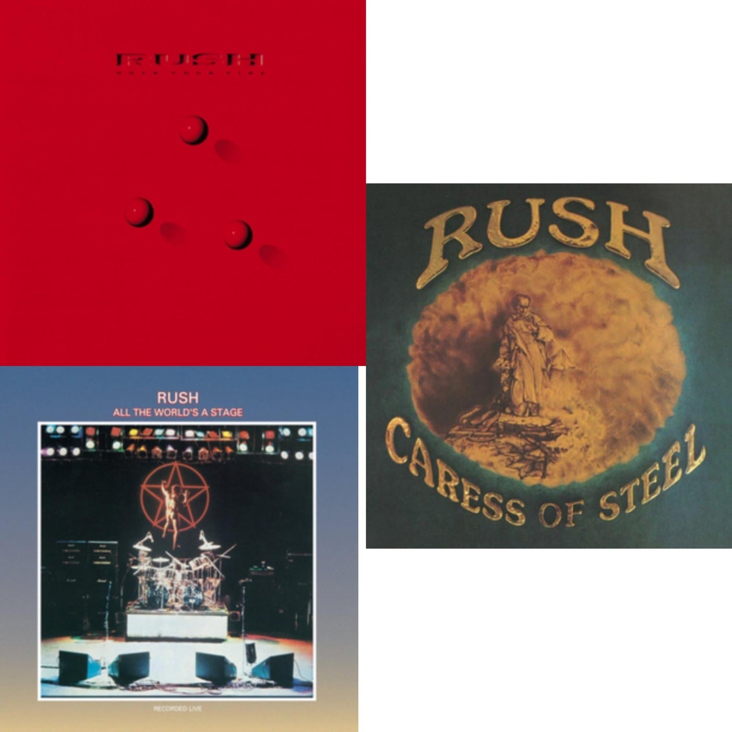 Rush - Caress Of Steel (180G/Dl Card) & All The World's A Stage (180G) & Hold Your Fire (180G) - LP Vinyl Bundle