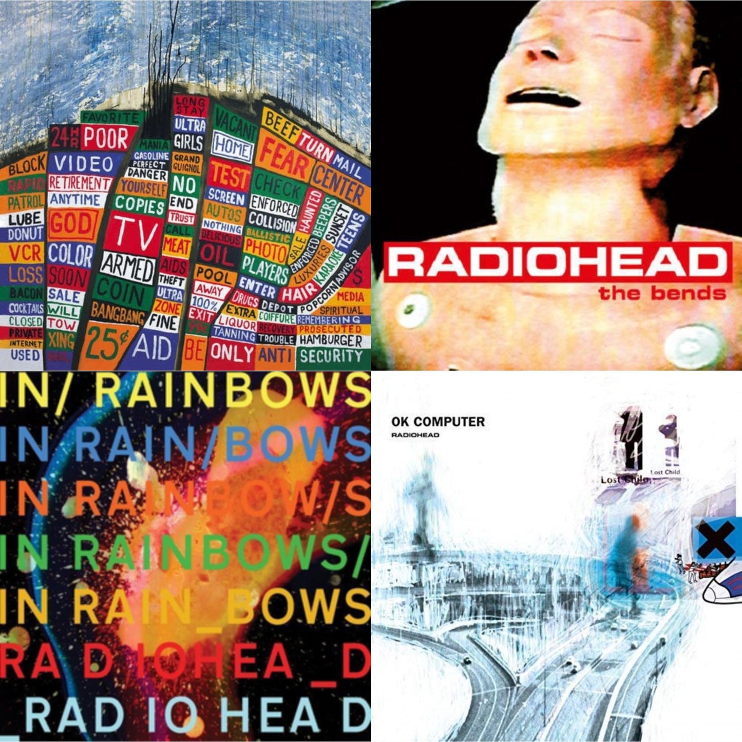 Radiohead - In Rainbows (180G) & Bends (180G) & Ok Computer (2LP/180G) & Hail To The Thief (2LP/45 RPM/180G)