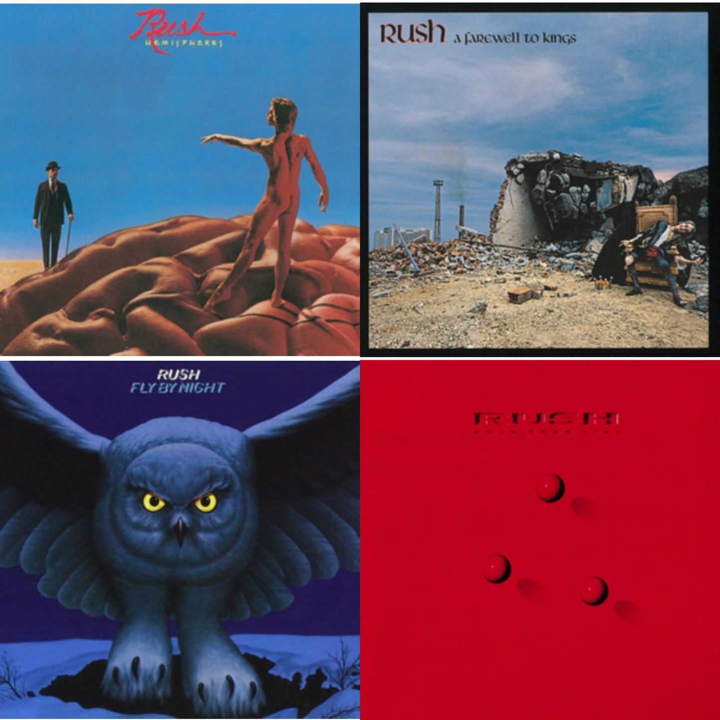 Rush - Fly By Night (180G) & Farewell To Kings (180G) & Hemispheres (180G) & Hold Your Fire (180G) - LP Vinyl Bundle