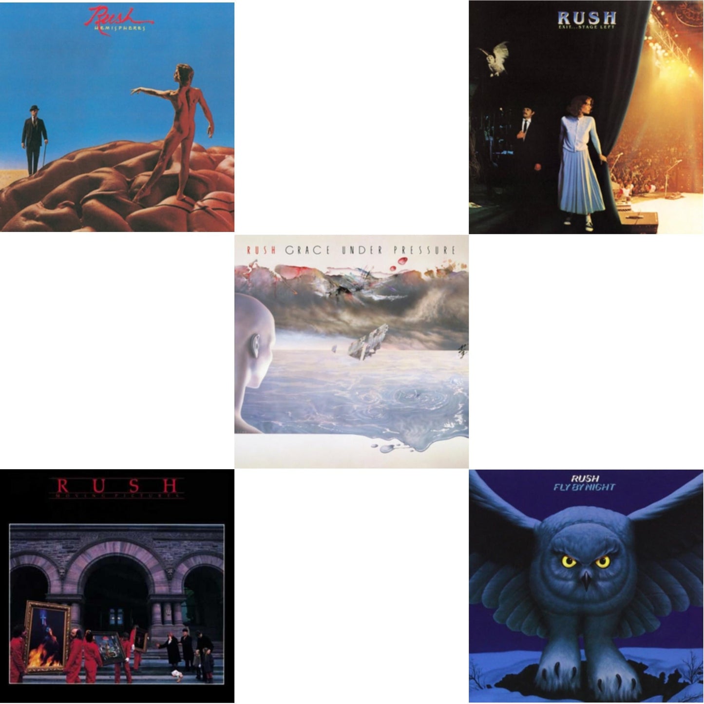 Rush - Fly By Night (180G) & Hemispheres (180G) & Moving Pictures (180G LP Vinyl/Dl Card) & Exit Stage Left (180G) & Grace Under Pressure (180G)