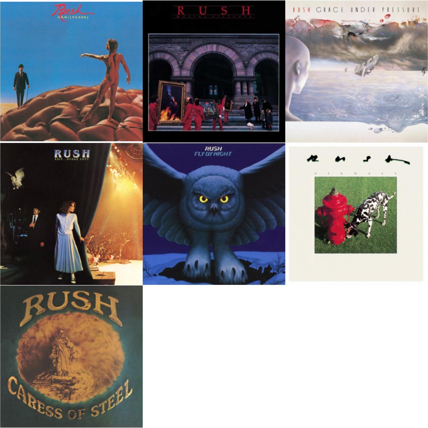 Rush - Fly By Night (180G) & Caress Of Steel (180G/Dl Card) & Hemispheres (180G) & Moving Pictures (180G LP Vinyl/Dl Card) & Exit Stage Left (180G) & Signals (180G) & Grace Under Pressure (180G)