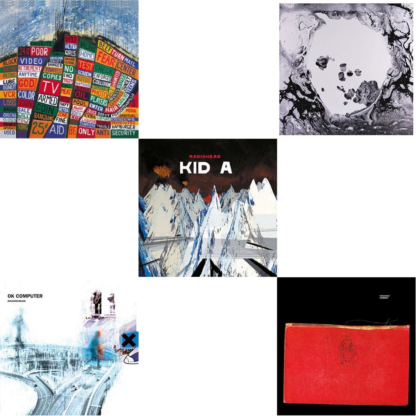 Radiohead - Ok Computer (2LP/180G) & Kid A (2LP/180G) & Amnesiac (2LP/180G) & Hail To The Thief (2LP/45 RPM/180G) & Moon Shaped Pool (Foil Gatefold Cover)