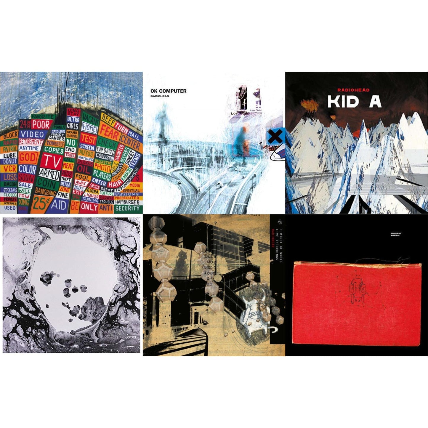 Radiohead - Ok Computer (2LP/180G) & Kid A (2LP/180G) & Amnesiac (2LP/180G) & I Might Be Wrong & Hail To The Thief (2LP/45 RPM/180G) & Moon Shaped Pool (Foil Gatefold Cover)