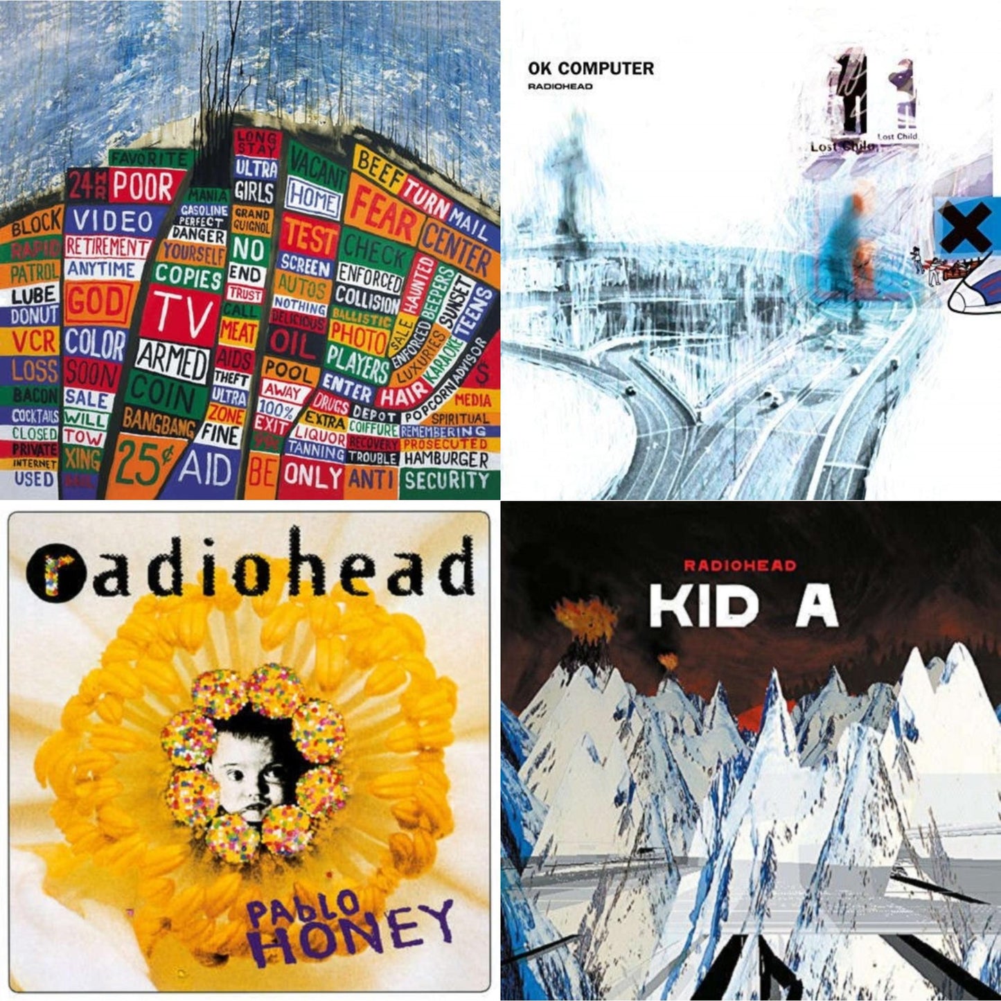 Radiohead - Pablo Honey (180G) & Ok Computer (2LP/180G) & Kid A (2LP/180G) & Hail To The Thief (2LP/45 RPM/180G)