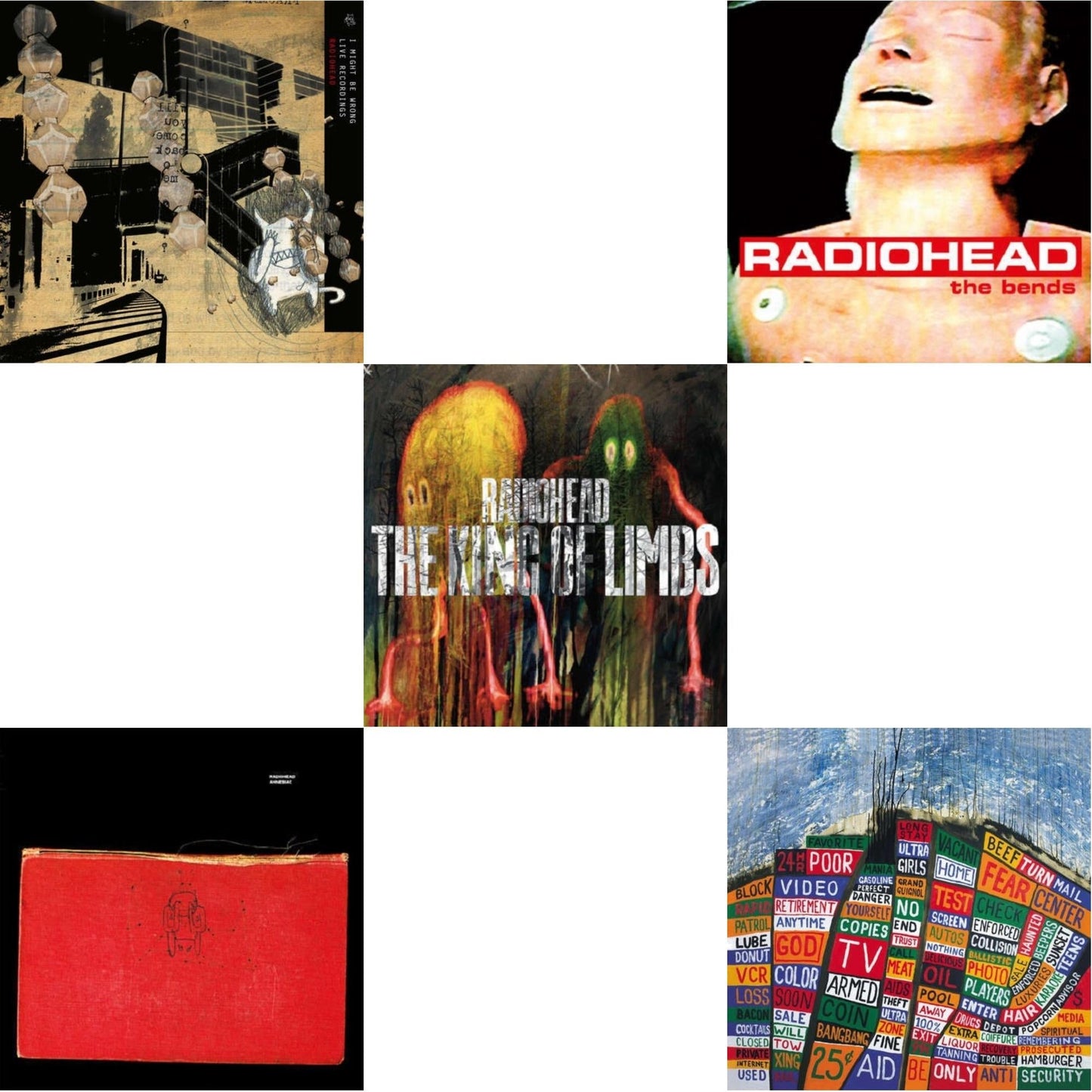 Radiohead - Bends (180G) & Amnesiac (2LP/180G) & I Might Be Wrong & Hail To The Thief (2LP/45 RPM/180G) & King Of Limbs (180G)