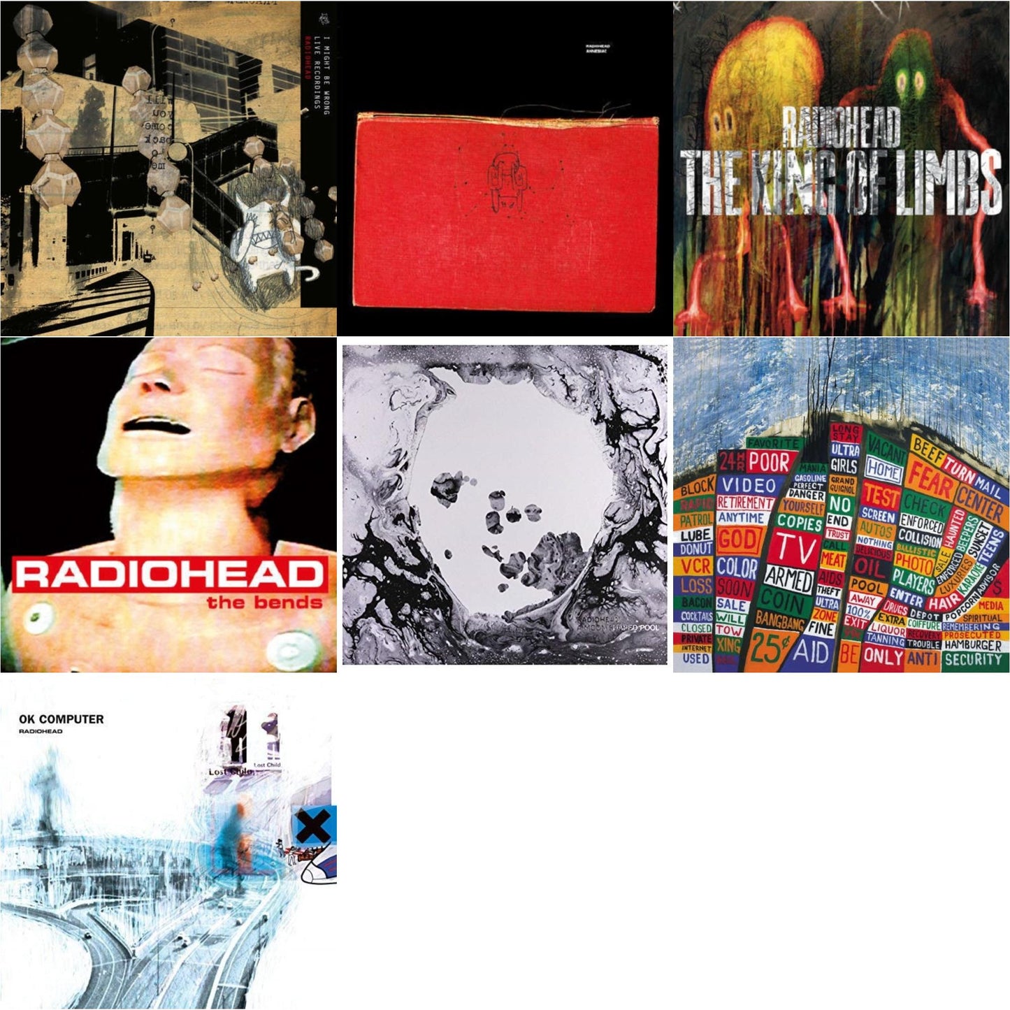 Radiohead - Bends (180G) & Ok Computer (2LP/180G) & Amnesiac (2LP/180G) & I Might Be Wrong & Hail To The Thief (2LP/45 RPM/180G) & King Of Limbs (180G) & Moon Shaped Pool (Foil Gatefold Cover)