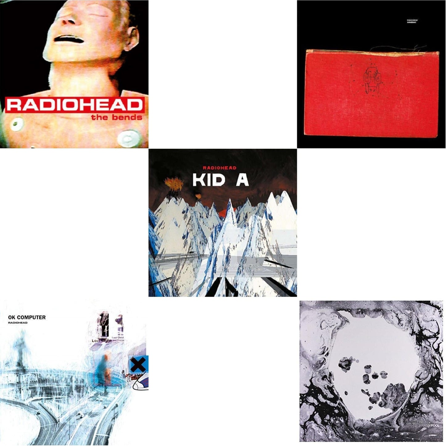 Radiohead - Bends (180G) & Ok Computer (2LP/180G) & Kid A (2LP/180G) & Amnesiac (2LP/180G) & Moon Shaped Pool (Foil Gatefold Cover)
