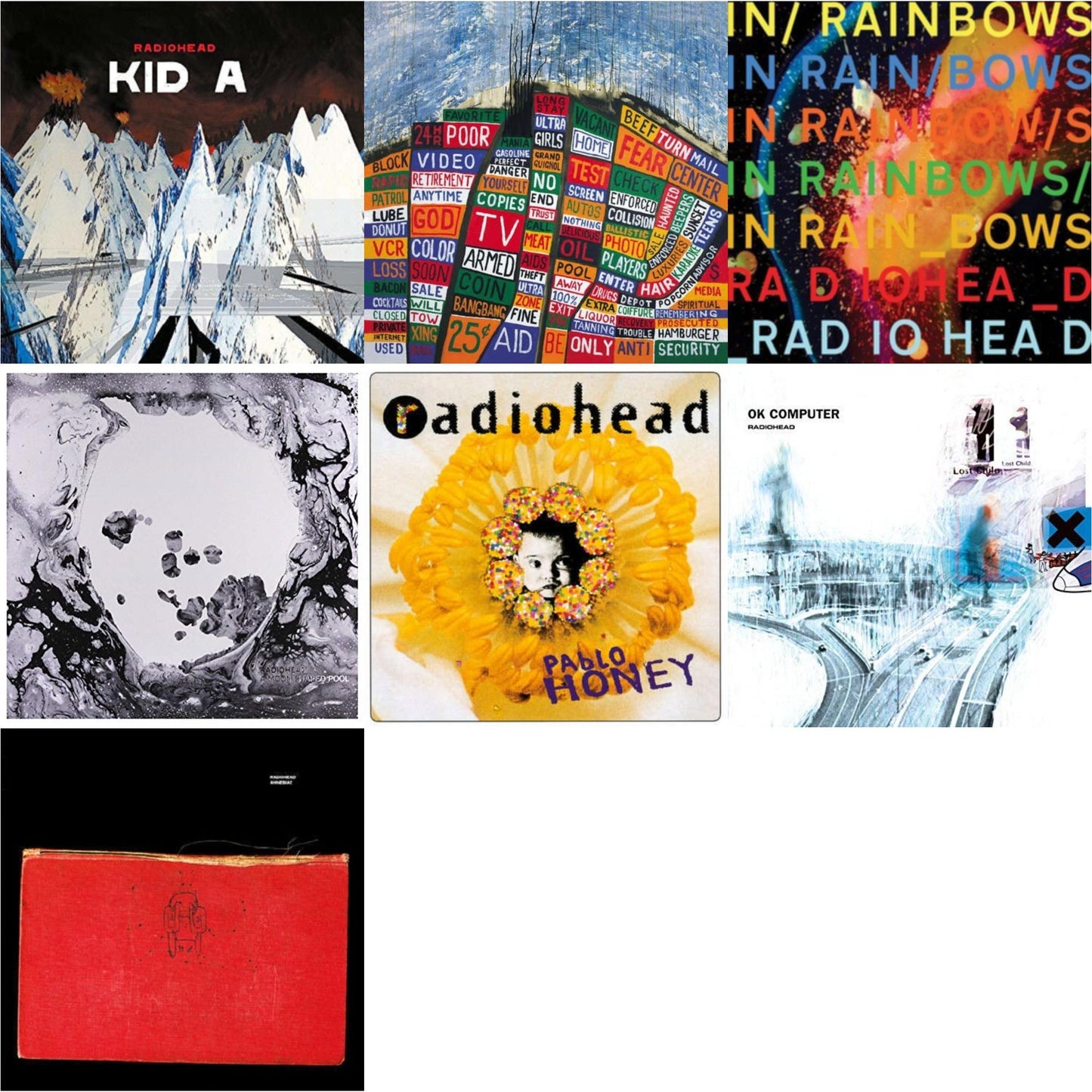 Radiohead - In Rainbows (180G) & Pablo Honey (180G) & Ok Computer (2LP/180G) & Kid A (2LP/180G) & Amnesiac (2LP/180G) & Hail To The Thief (2LP/45 RPM/180G) & Moon Shaped Pool (Foil Gatefold Cover)