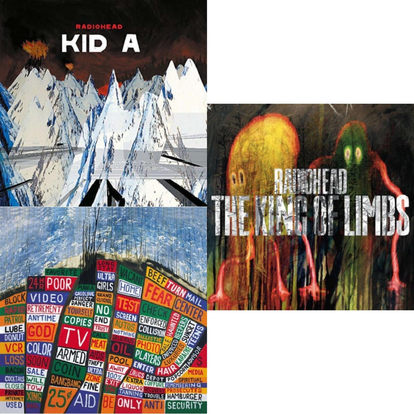 Radiohead - Kid A (2LP/180G) & Hail To The Thief (2LP/45 RPM/180G) & King Of Limbs (180G)