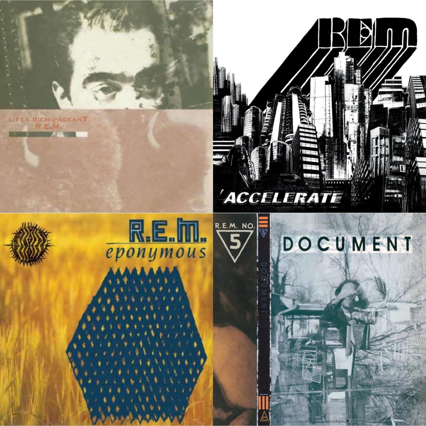 R.E.M. - Document & Lifes Rich Pageant & Eponymous & Accelerate - LP Vinyl Bundle