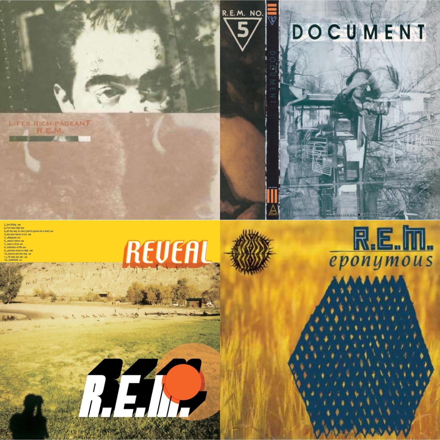 R.E.M. - Document & Lifes Rich Pageant & Eponymous & Reveal - LP Vinyl Bundle