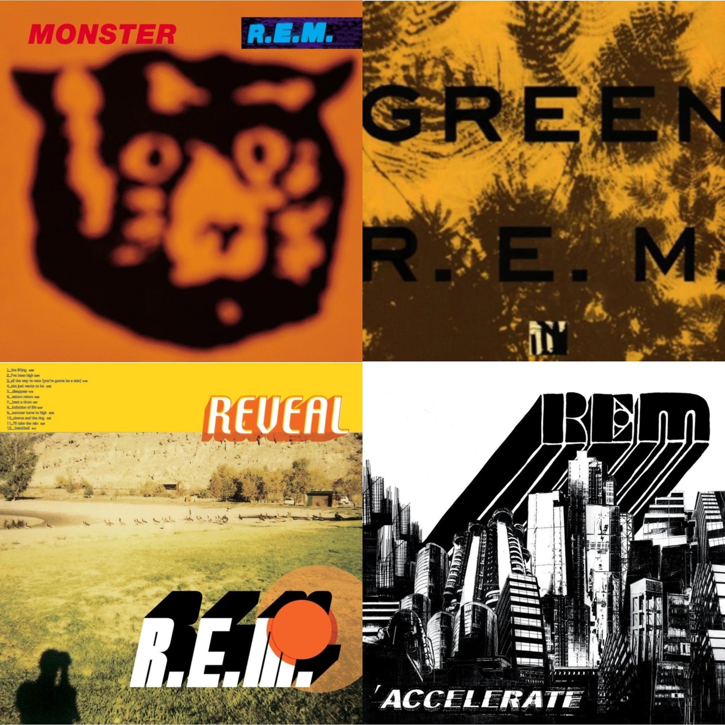 R.E.M. - Green & Monster & Reveal & Accelerate - LP Vinyl Bundle