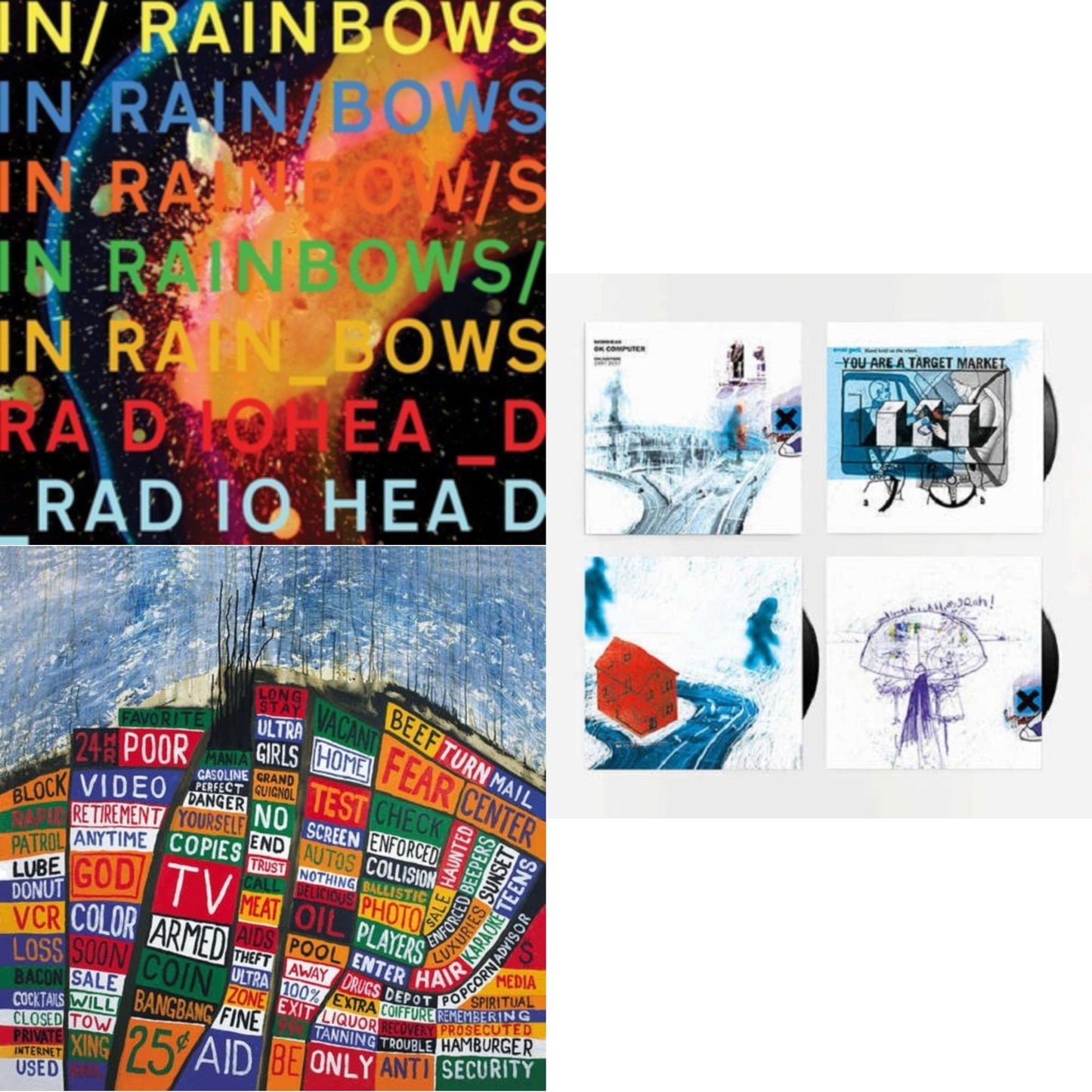 Radiohead - In Rainbows (180G) & Hail To The Thief (2LP/45 RPM/180G) & Ok Computer Oknotok (3LP/180G)