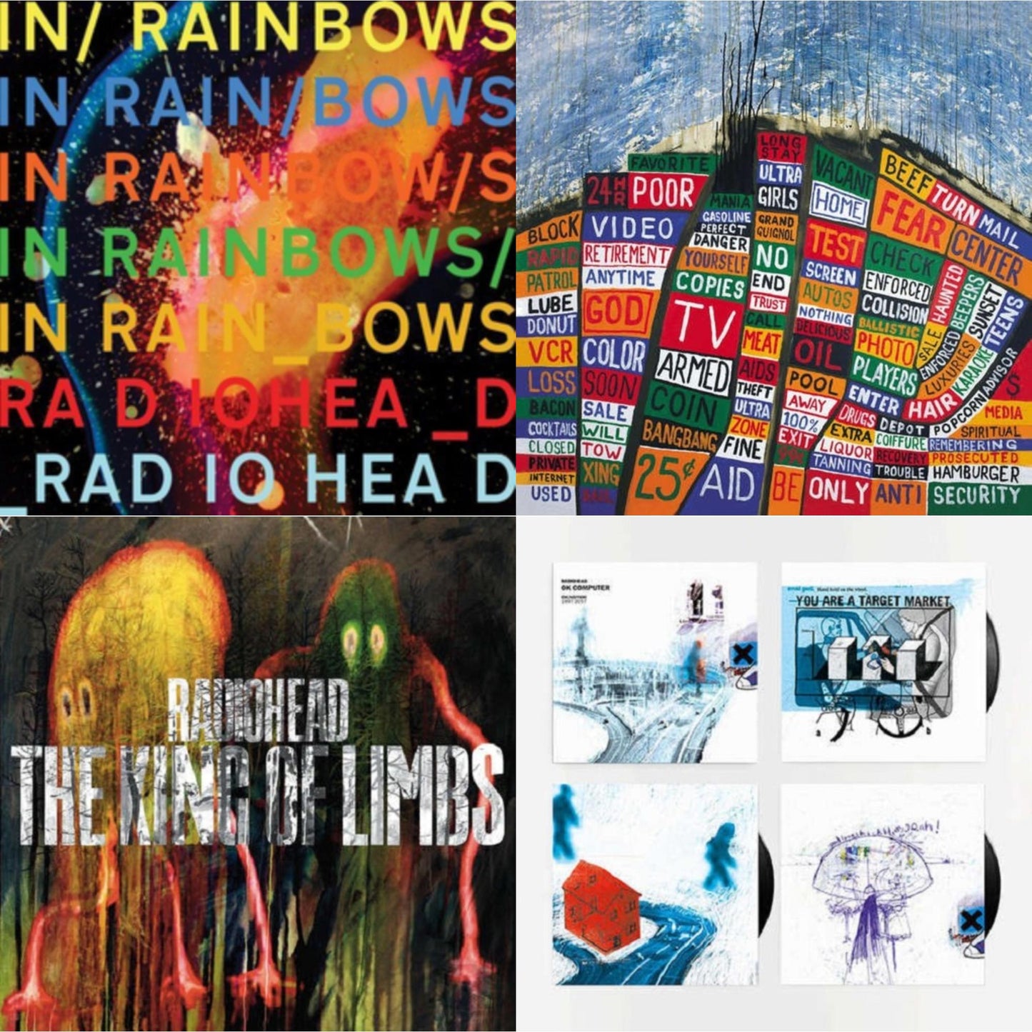Radiohead - In Rainbows (180G) & Hail To The Thief (2LP/45 RPM/180G) & King Of Limbs (180G) & Ok Computer Oknotok (3LP/180G)