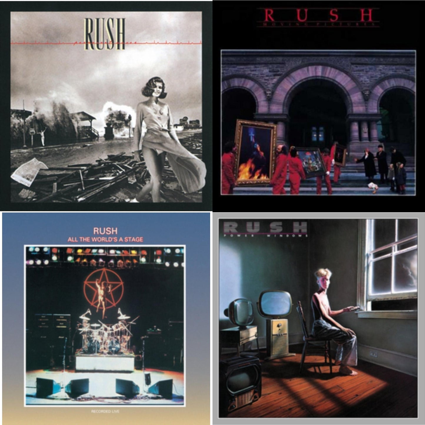 Rush - All The World's A Stage (180G) & Permanent Waves (180G) & Moving Pictures (180G LP Vinyl/Dl Card) & Power Windows (180G)