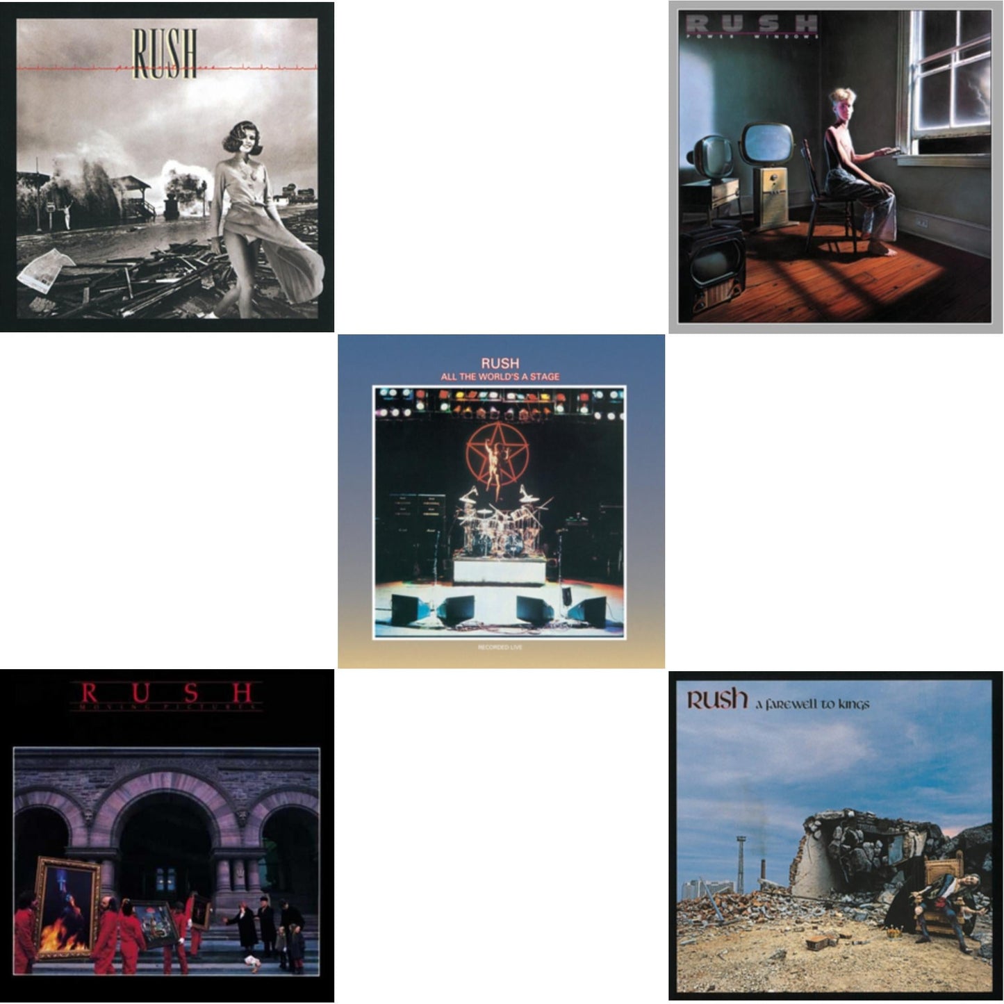 Rush - All The World's A Stage (180G) & Farewell To Kings (180G) & Permanent Waves (180G) & Moving Pictures (180G LP Vinyl/Dl Card) & Power Windows (180G)