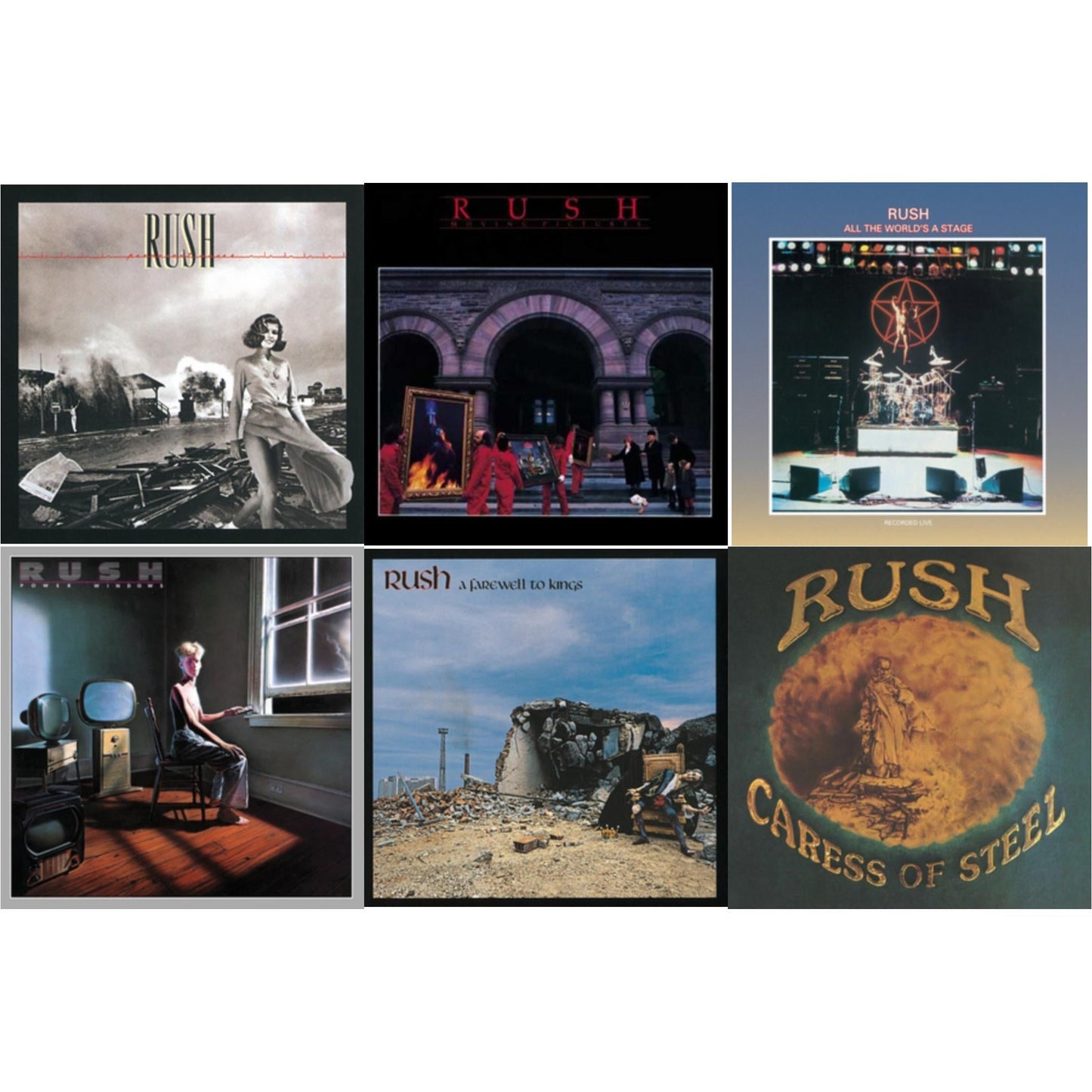 Rush - Caress Of Steel (180G/Dl Card) & All The World's A Stage (180G) & Farewell To Kings (180G) & Permanent Waves (180G) & Moving Pictures (180G LP Vinyl/Dl Card) & Power Windows (180G)