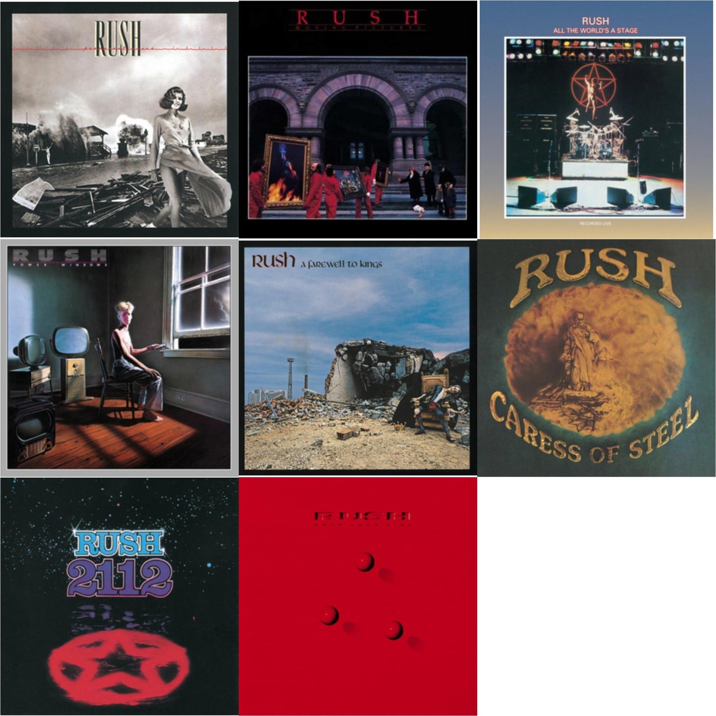 Rush - Caress Of Steel (180G/Dl Card) & All The World's A Stage (180G) & 2112 (180G) & Farewell To Kings (180G) & Permanent Waves (180G) & Moving Pictures (180G LP Vinyl/Dl Card) & Power Windows (180G) & Hold Your Fire (180G)
