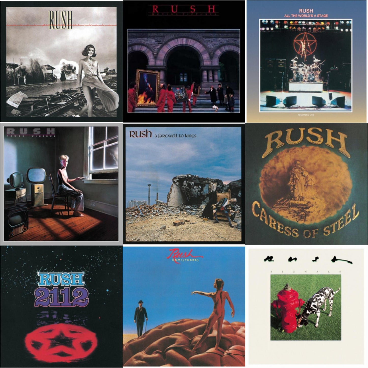 Rush - Caress Of Steel (180G/Dl Card) & All The World's A Stage (180G) & 2112 (180G) & Farewell To Kings (180G) & Hemispheres (180G) & Permanent Waves (180G) & Moving Pictures (180G LP Vinyl/Dl Card) & Signals (180G) & Power Windows (180G)