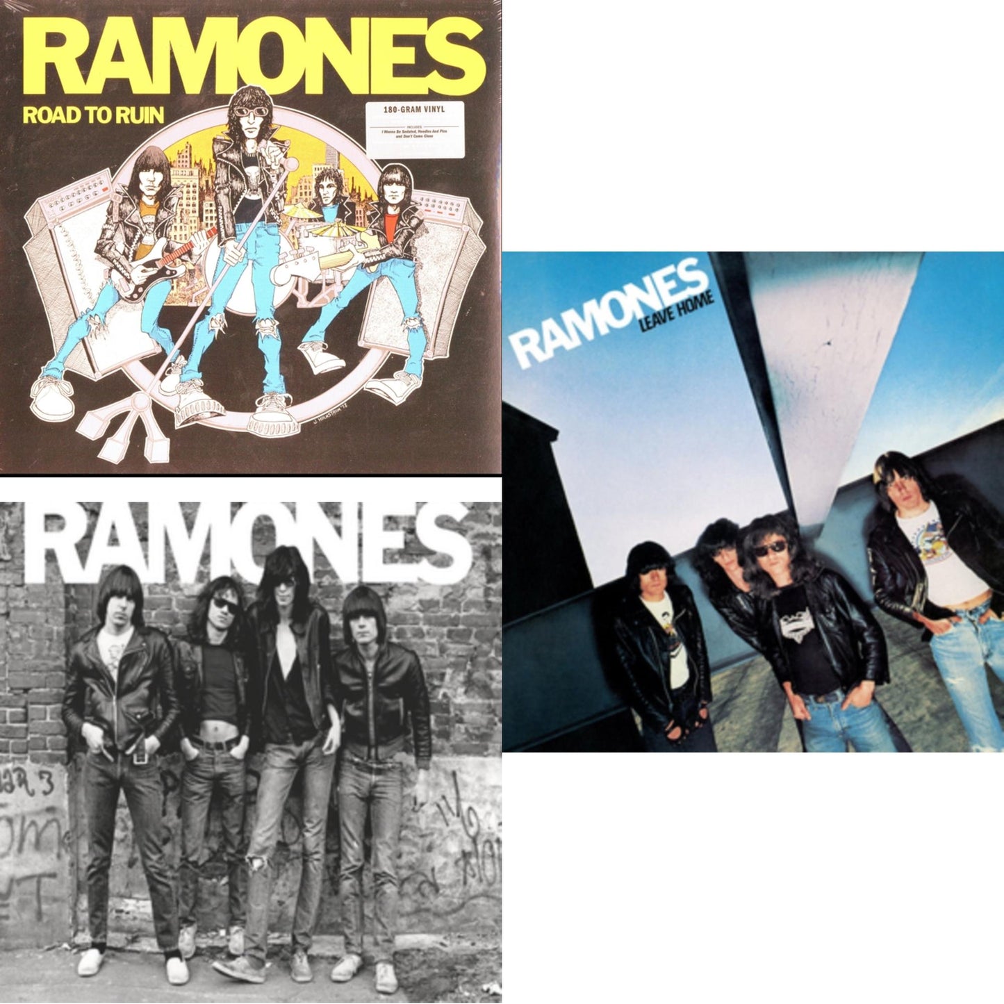 Ramones - Ramones (Remastered) & Leave Home (Remastered) & Road To Ruin (Remastered) - LP Vinyl Bundle