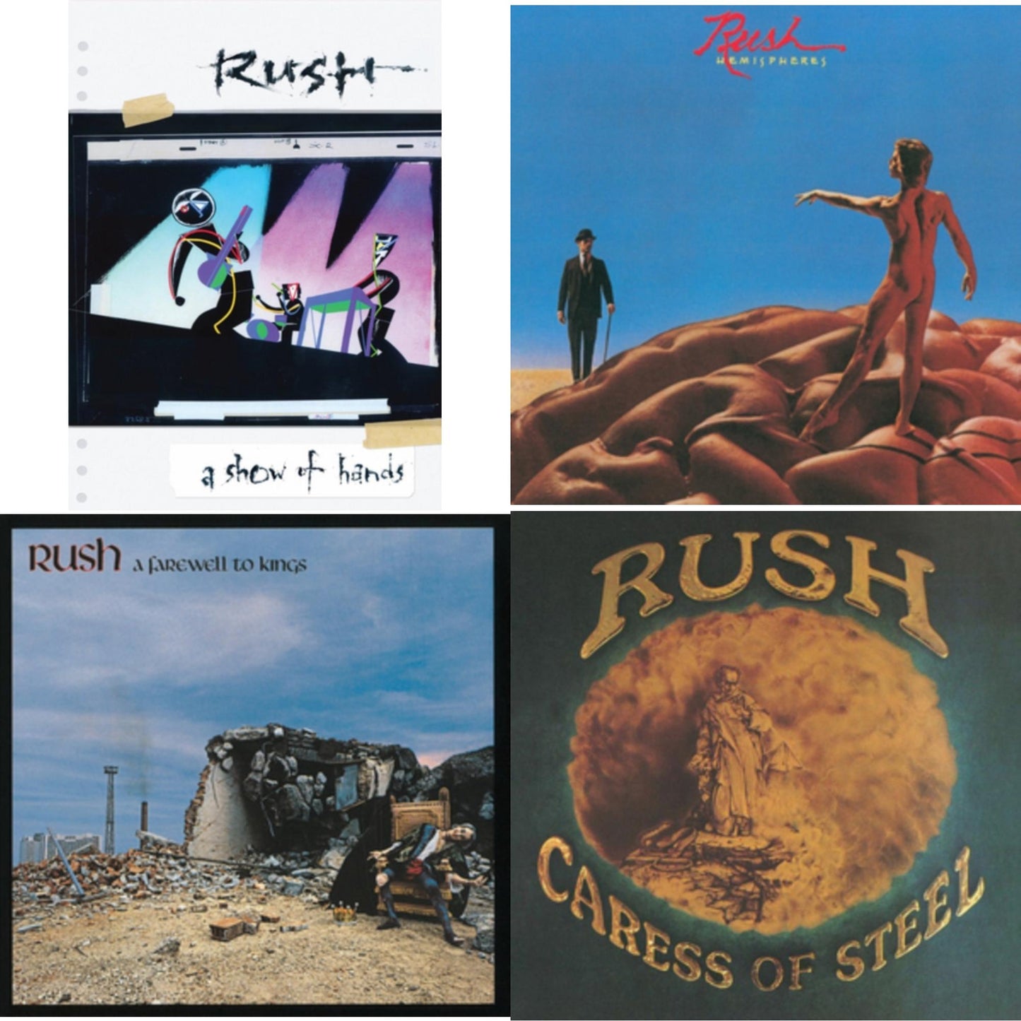 Rush - Caress Of Steel (180G/Dl Card) & Farewell To Kings (180G) & Hemispheres (180G) & Show Of Hands (180G) - LP Vinyl Bundle