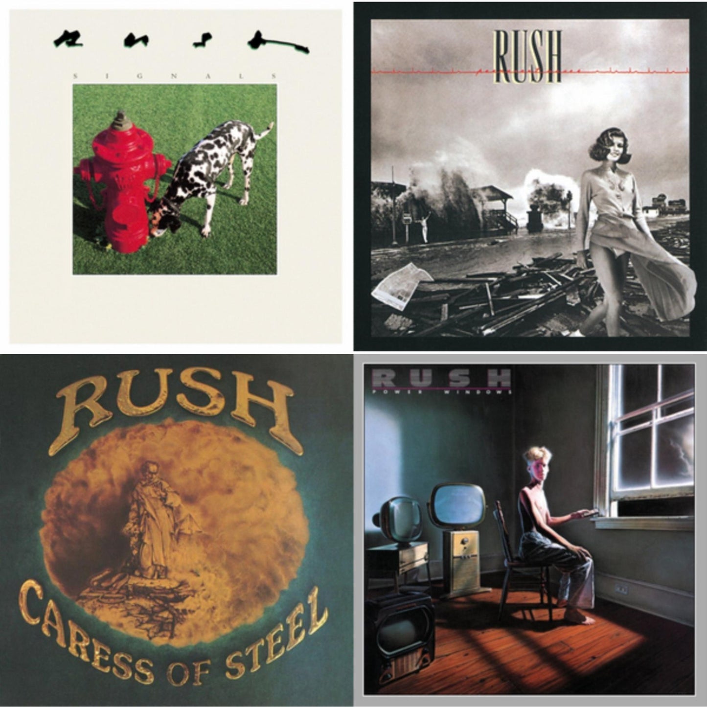 Rush - Caress Of Steel (180G/Dl Card) & Permanent Waves (180G) & Signals (180G) & Power Windows (180G) - LP Vinyl Bundle