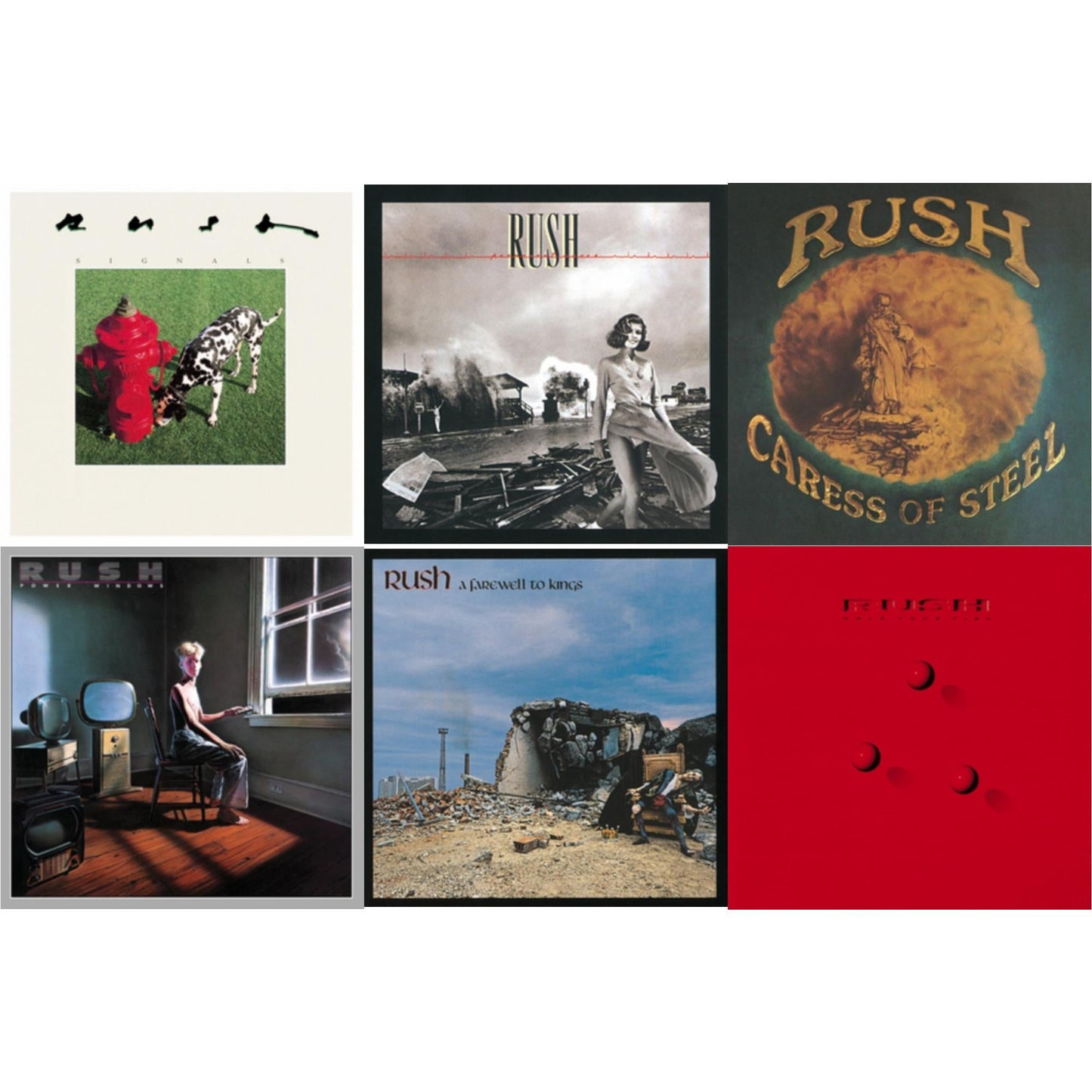 Rush - Caress Of Steel (180G/Dl Card) & Farewell To Kings (180G) & Permanent Waves (180G) & Signals (180G) & Power Windows (180G) & Hold Your Fire (180G) - LP Vinyl Bundle