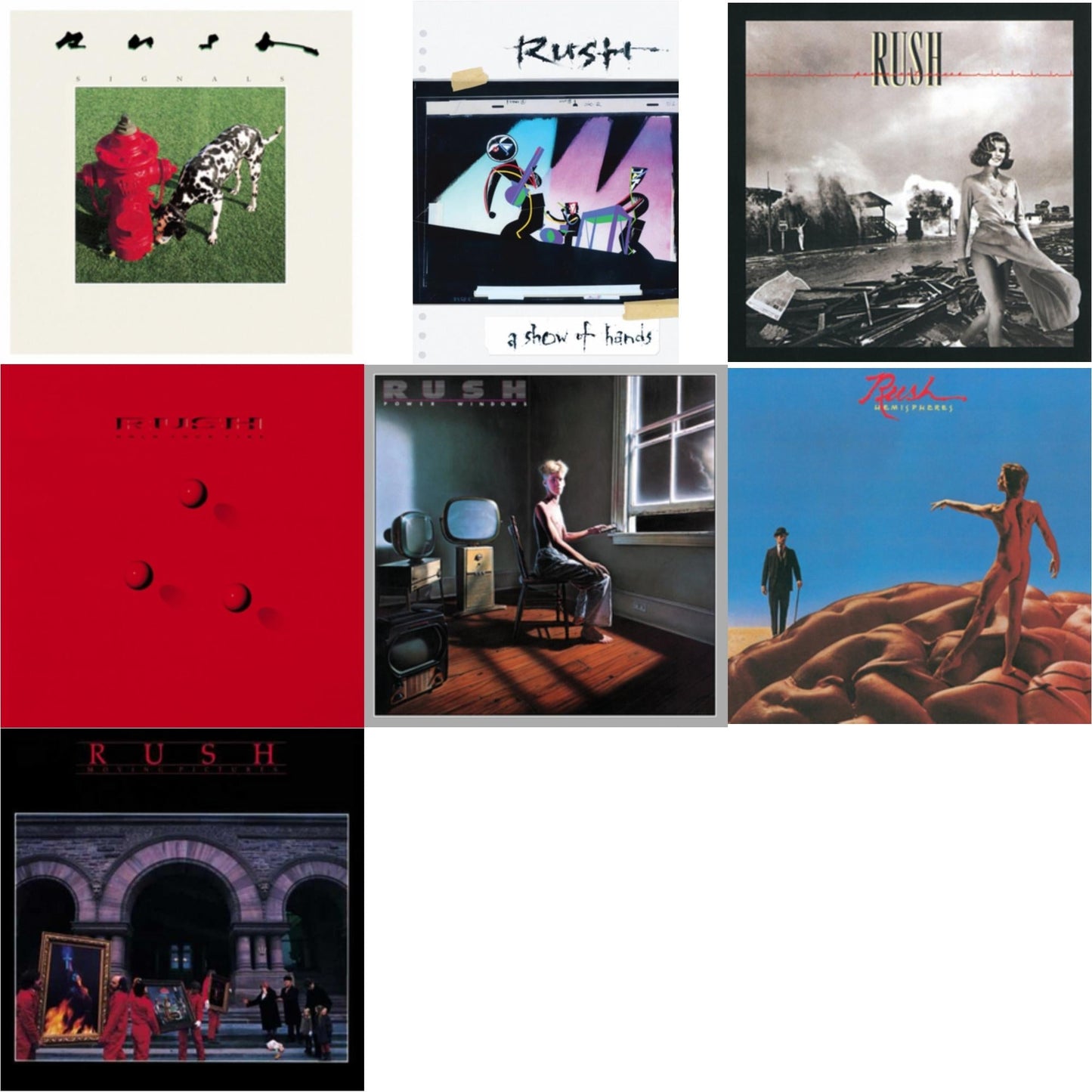 Rush - Hemispheres (180G) & Permanent Waves (180G) & Moving Pictures (180G LP Vinyl/Dl Card) & Signals (180G) & Power Windows (180G) & Hold Your Fire (180G) & Show Of Hands (180G)