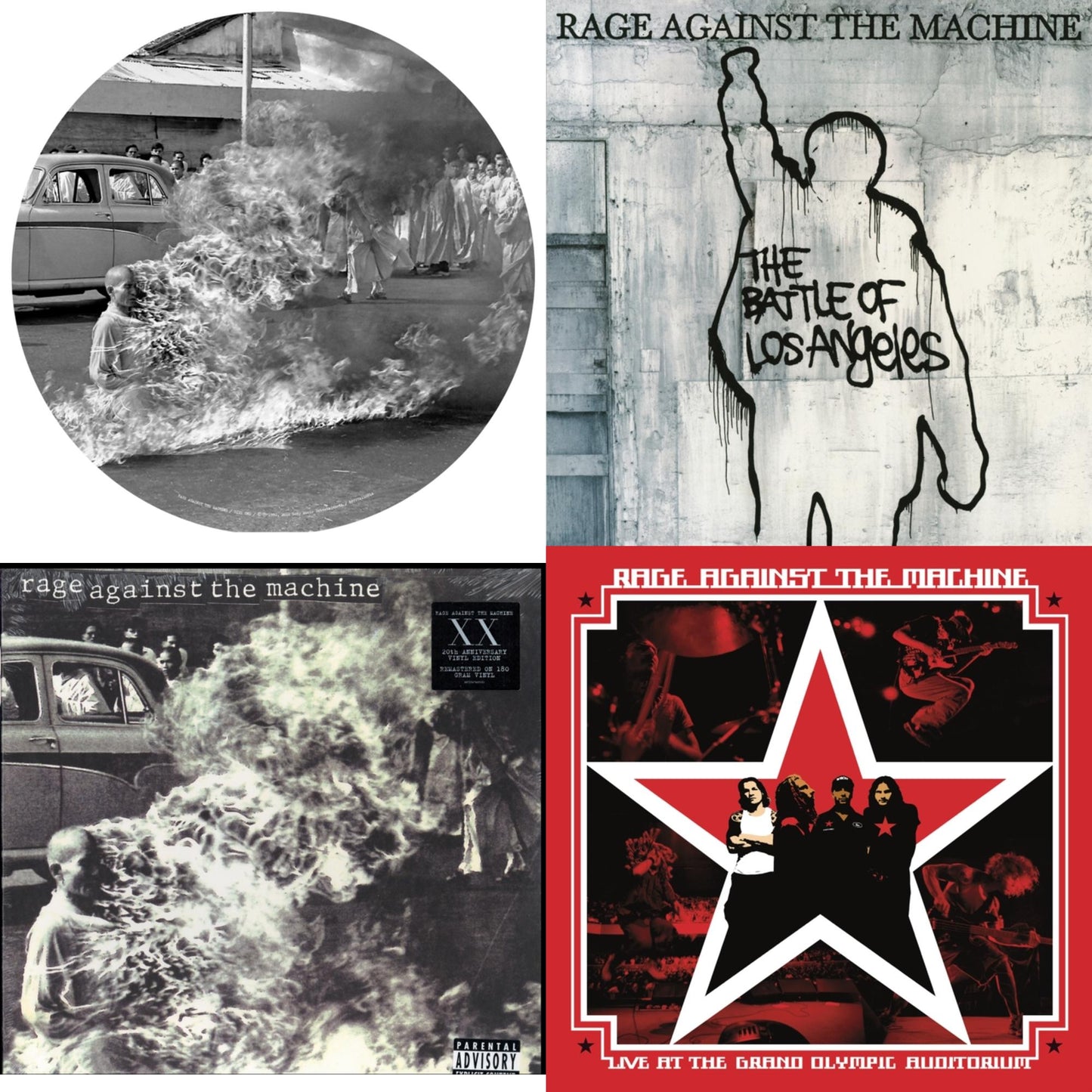 Rage Against The Machine - Live At The Grand Olympic Auditorium (2LP/180G Vinyl) & Battle Of Los Angeles (180G LP Vinyl) & Rage Against The Machine & Rage Against The Machine (X) (Picture Disc)