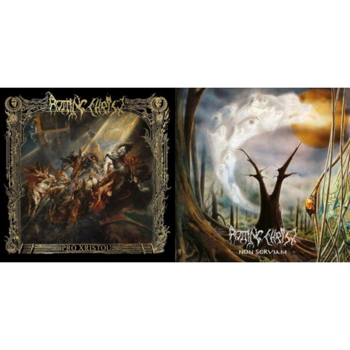 Rotting Christ - Pro Xristou (Crystal Clear LP Vinyl/33 Rmp) & Non Serviam (Clear White Marble LP Vinyl)