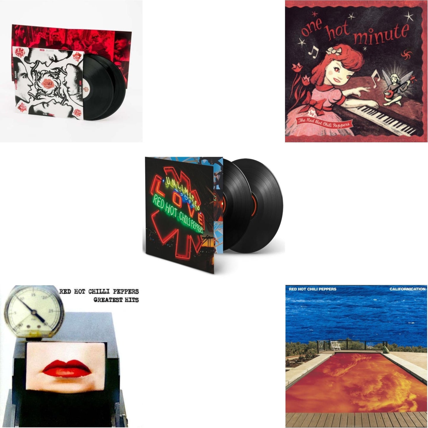 Red Hot Chili Peppers - Californication (2LP/180G) & Greatest Hits (X) & Unlimited Love (Deluxe/2LP) & One Hot Minute & Blood Sugar Sex Magik