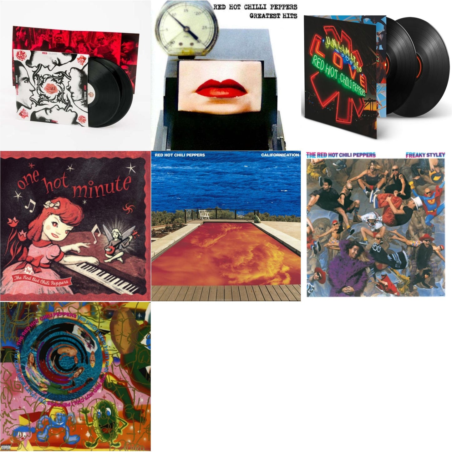 Red Hot Chili Peppers - Californication (2LP/180G) & Greatest Hits (X) & Unlimited Love (Deluxe/2LP) & One Hot Minute & Blood Sugar Sex Magik & Freaky Styley & Uplift Mofo Party Plan
