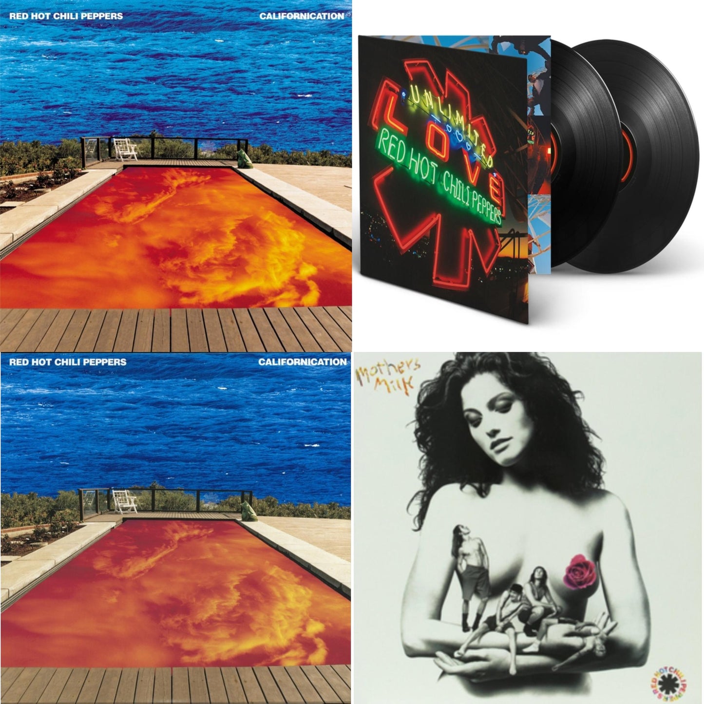 Red Hot Chili Peppers - Californication (2LP/180G) & Californication (2LP/Red & Blue Vinyl) & Unlimited Love (Deluxe/2LP) & Mother's Milk