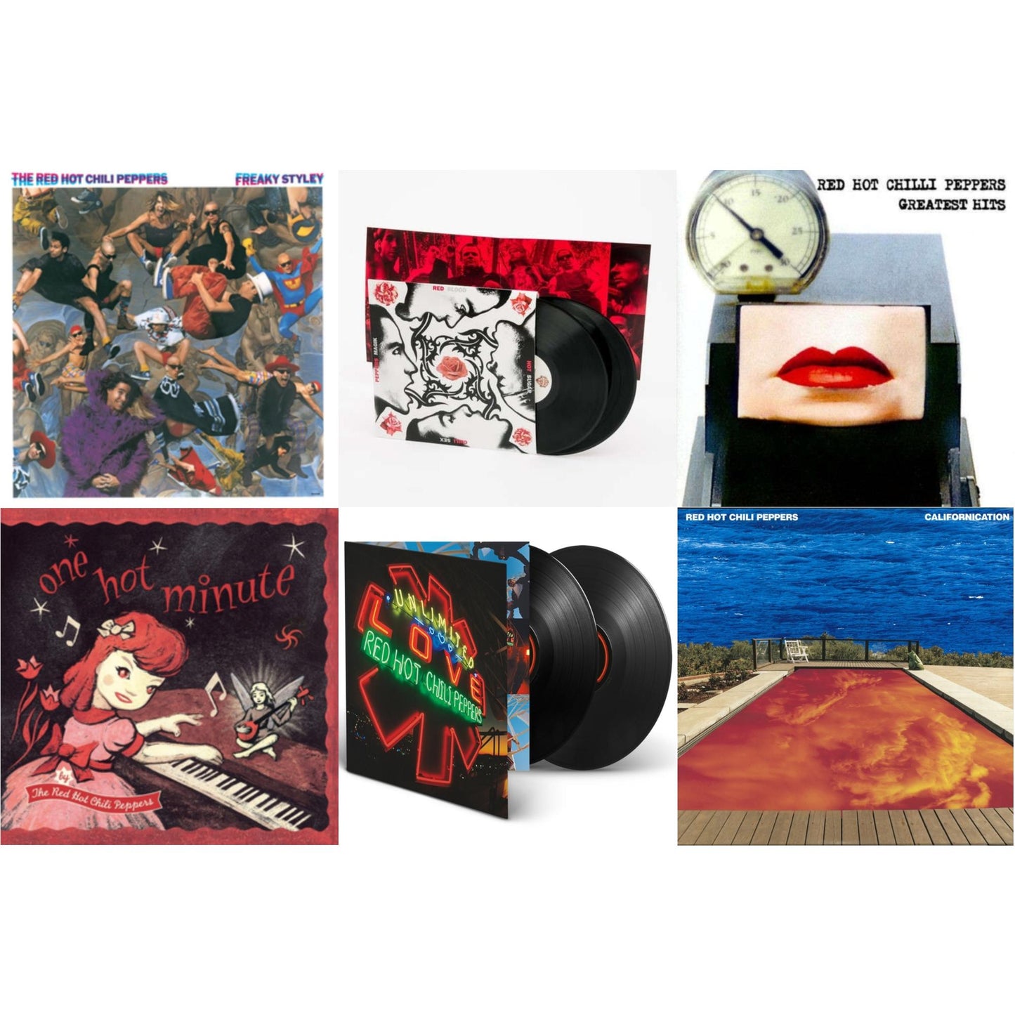 Red Hot Chili Peppers - Californication (2LP/180G) & Greatest Hits (X) & Unlimited Love (Deluxe/2LP) & One Hot Minute & Blood Sugar Sex Magik & Freaky Styley