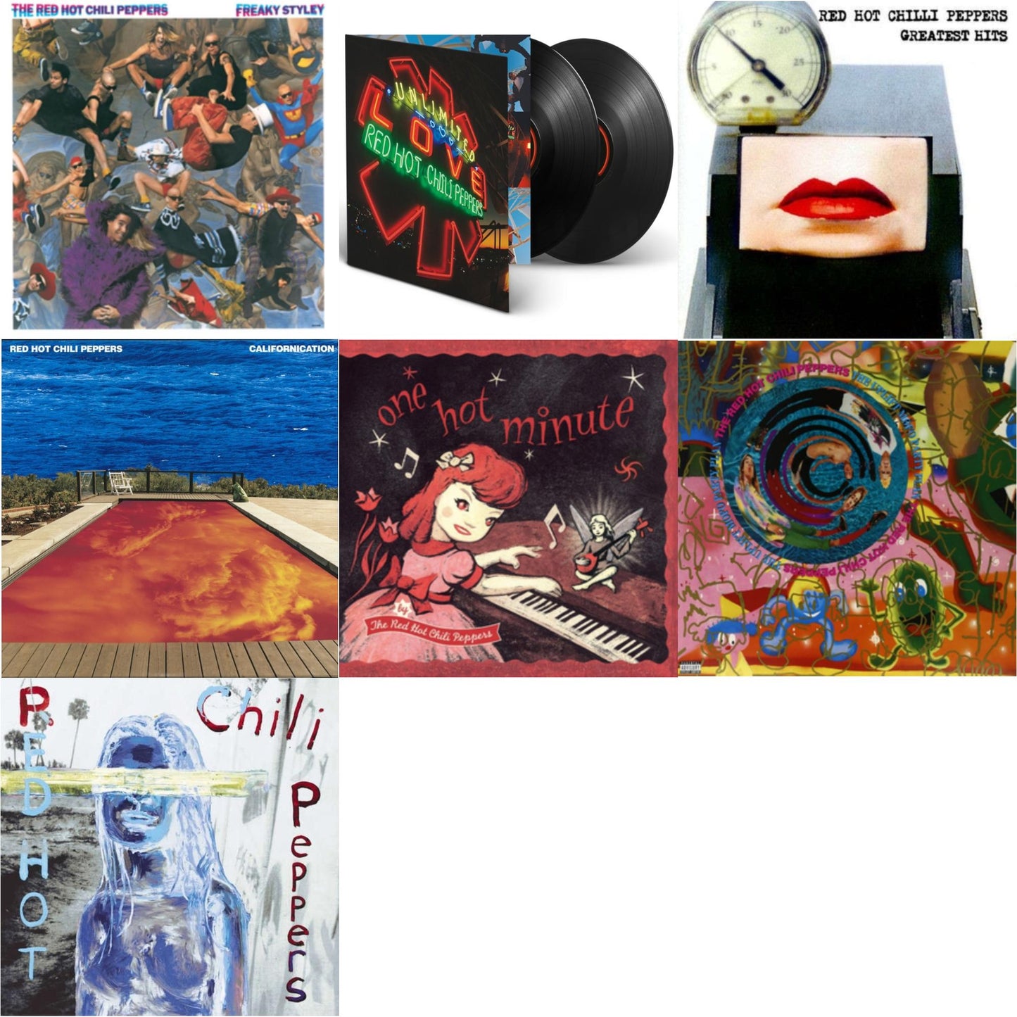 Red Hot Chili Peppers - Californication (2LP/180G) & By The Way & Greatest Hits (X) & Unlimited Love (Deluxe/2LP) & One Hot Minute & Freaky Styley & Uplift Mofo Party Plan