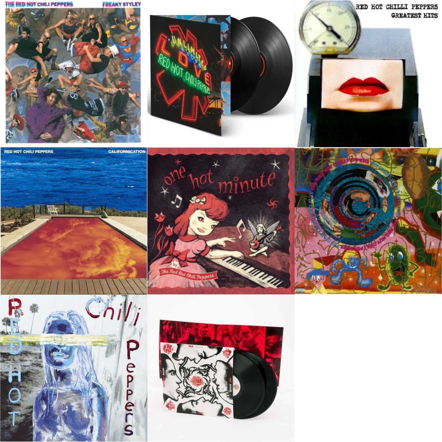 Red Hot Chili Peppers - Californication (2LP/180G) & By The Way & Greatest Hits (X) & Unlimited Love (Deluxe/2LP) & One Hot Minute & Blood Sugar Sex Magik & Freaky Styley & Uplift Mofo Party Plan