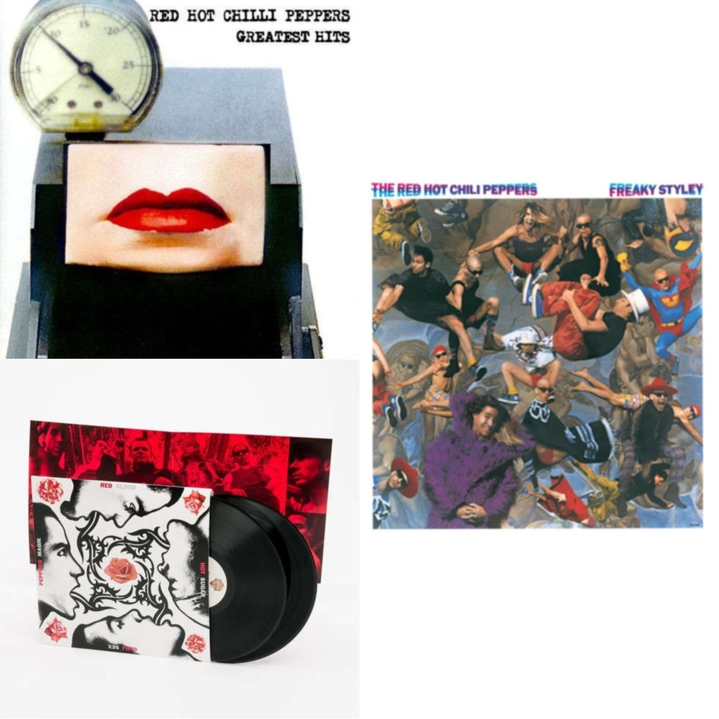 Red Hot Chili Peppers - Greatest Hits (X) & Blood Sugar Sex Magik & Freaky Styley - LP Vinyl Bundle