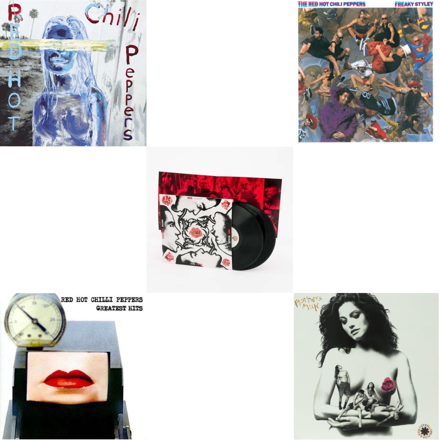 Red Hot Chili Peppers - By The Way & Greatest Hits (X) & Blood Sugar Sex Magik & Freaky Styley & Mother's Milk - LP Vinyl Bundle